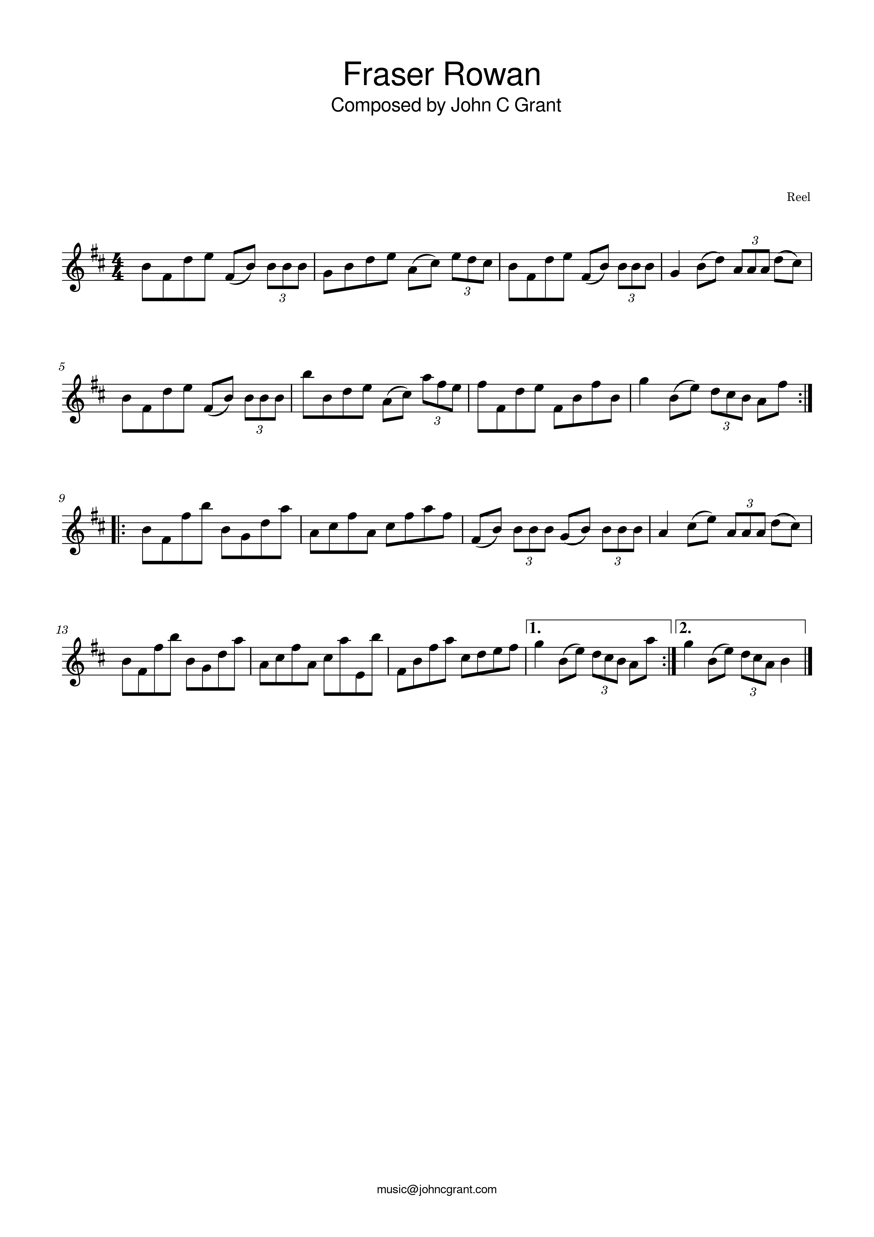 Fraser Rowan - Composed by John C Grant (https://johncgrant.com). Traditional composer from Kilmarnock, Ayrshire, Scotland.