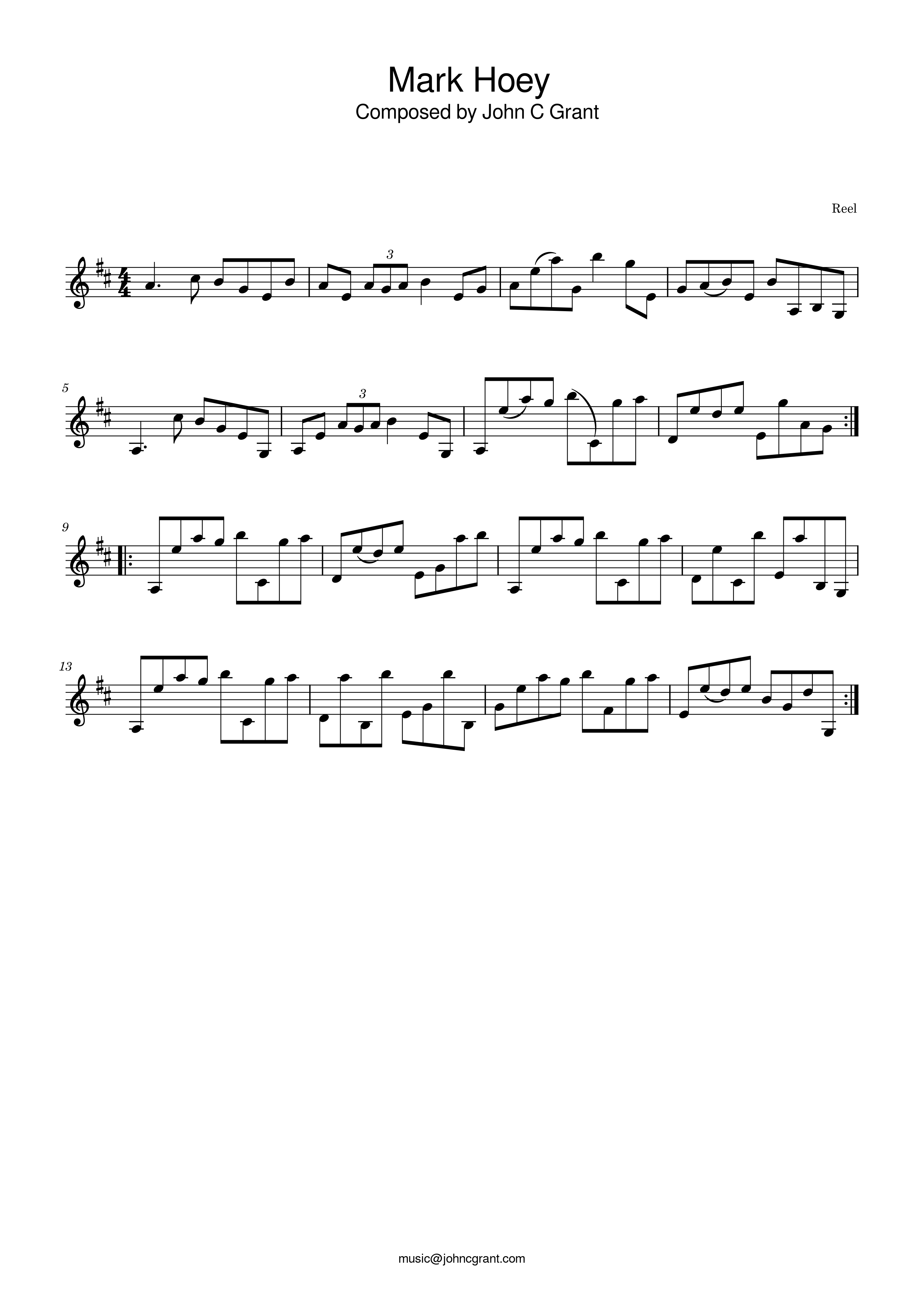 Mark Hoey - Composed by John C Grant (https://johncgrant.com). Traditional composer from Kilmarnock, Ayrshire, Scotland.