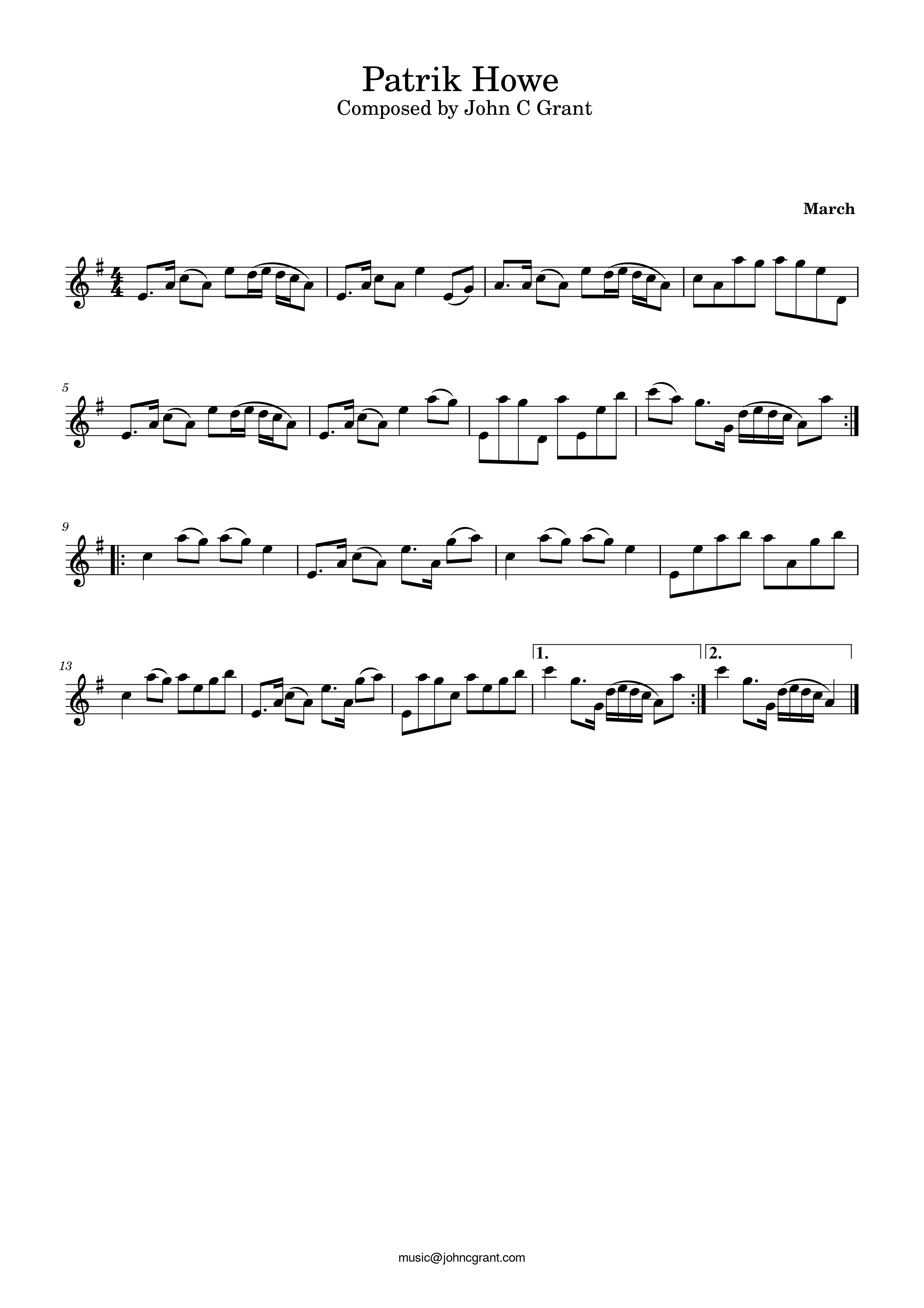 Patrik Howe - Composed by John C Grant (https://johncgrant.com). Traditional composer from Kilmarnock, Ayrshire, Scotland.