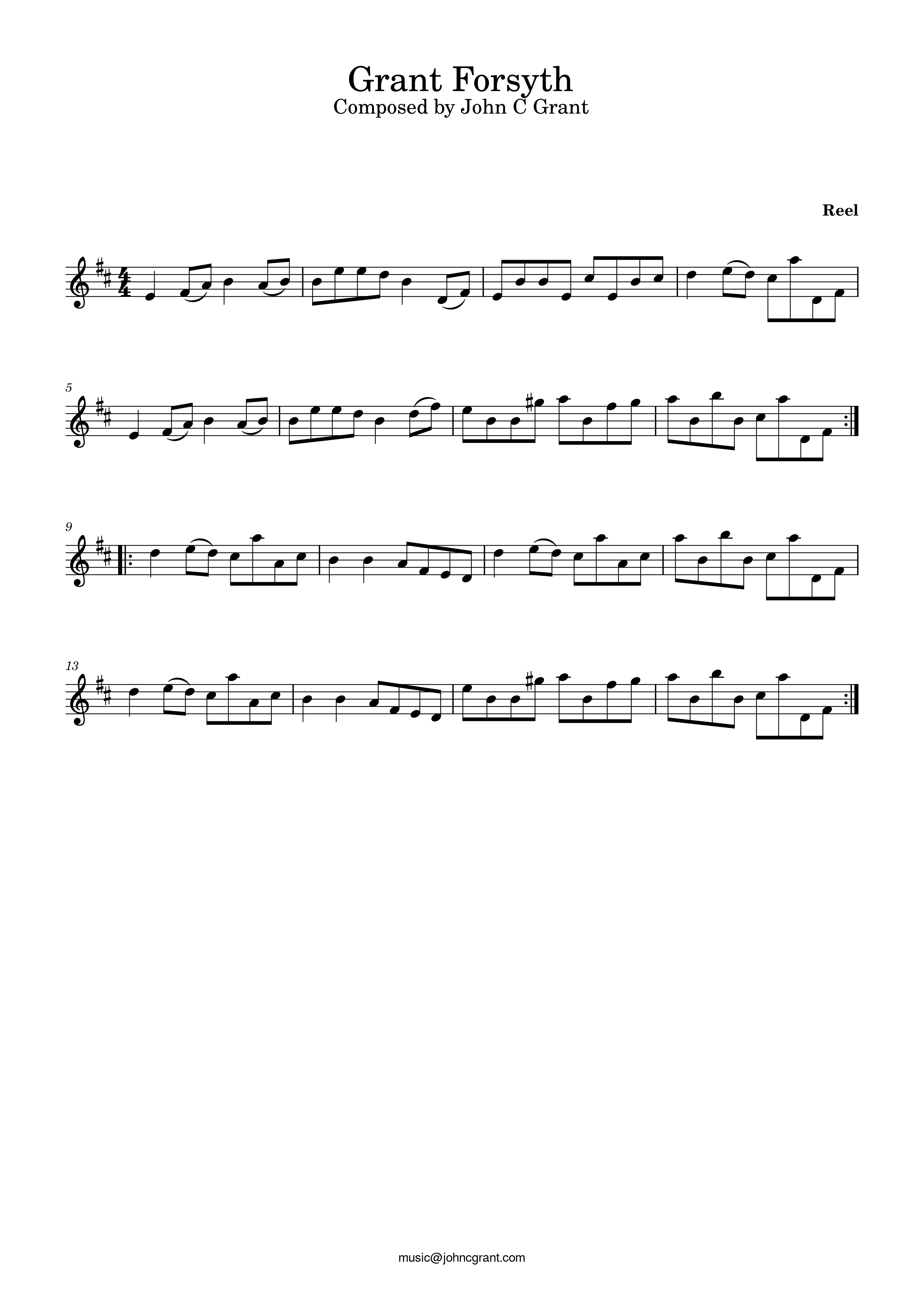 Grant Forsyth - Composed by John C Grant (https://johncgrant.com). Traditional composer from Kilmarnock, Ayrshire, Scotland.