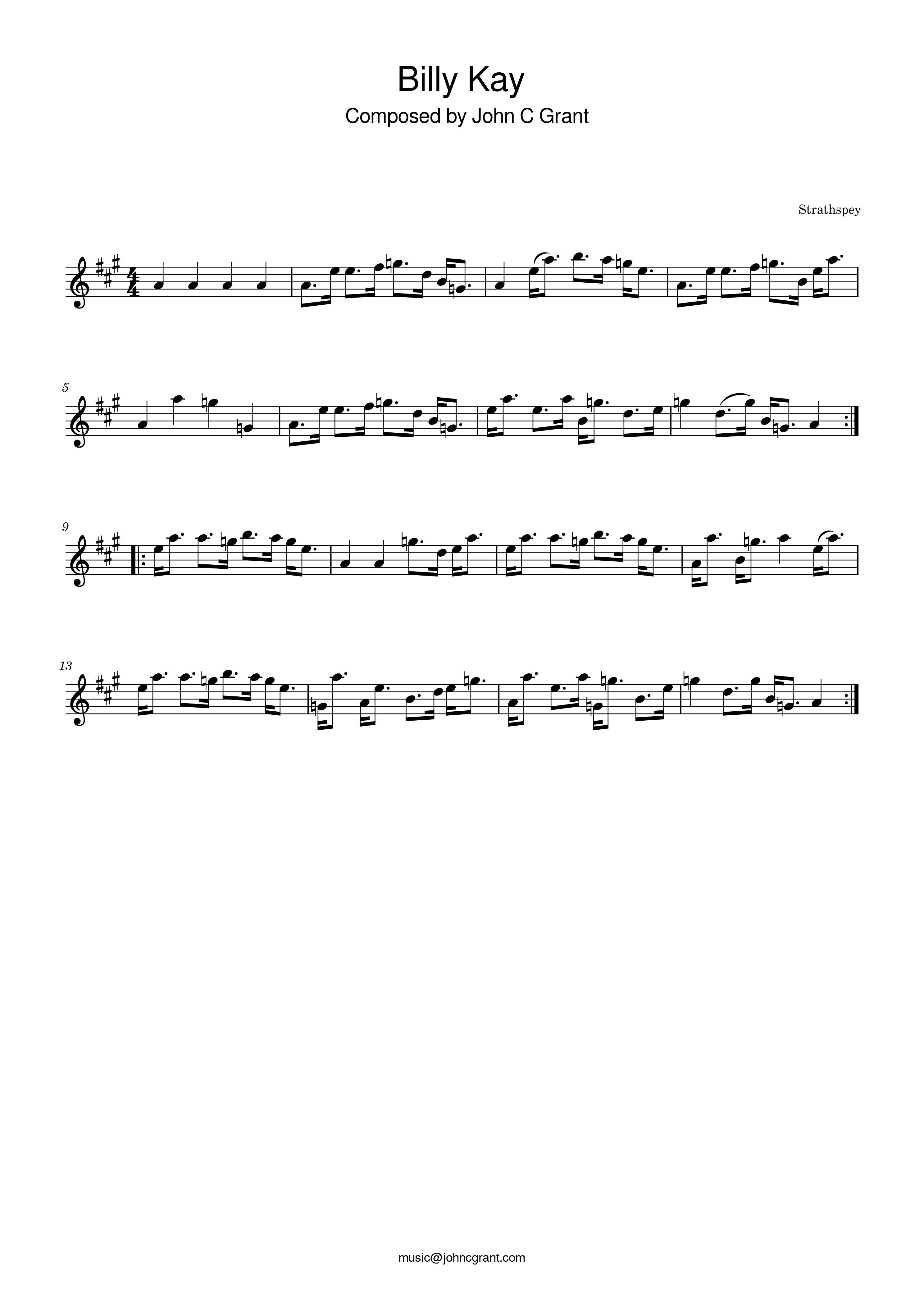 Billy Kay - Composed by John C Grant (https://johncgrant.com). Traditional composer from Kilmarnock, Ayrshire, Scotland.