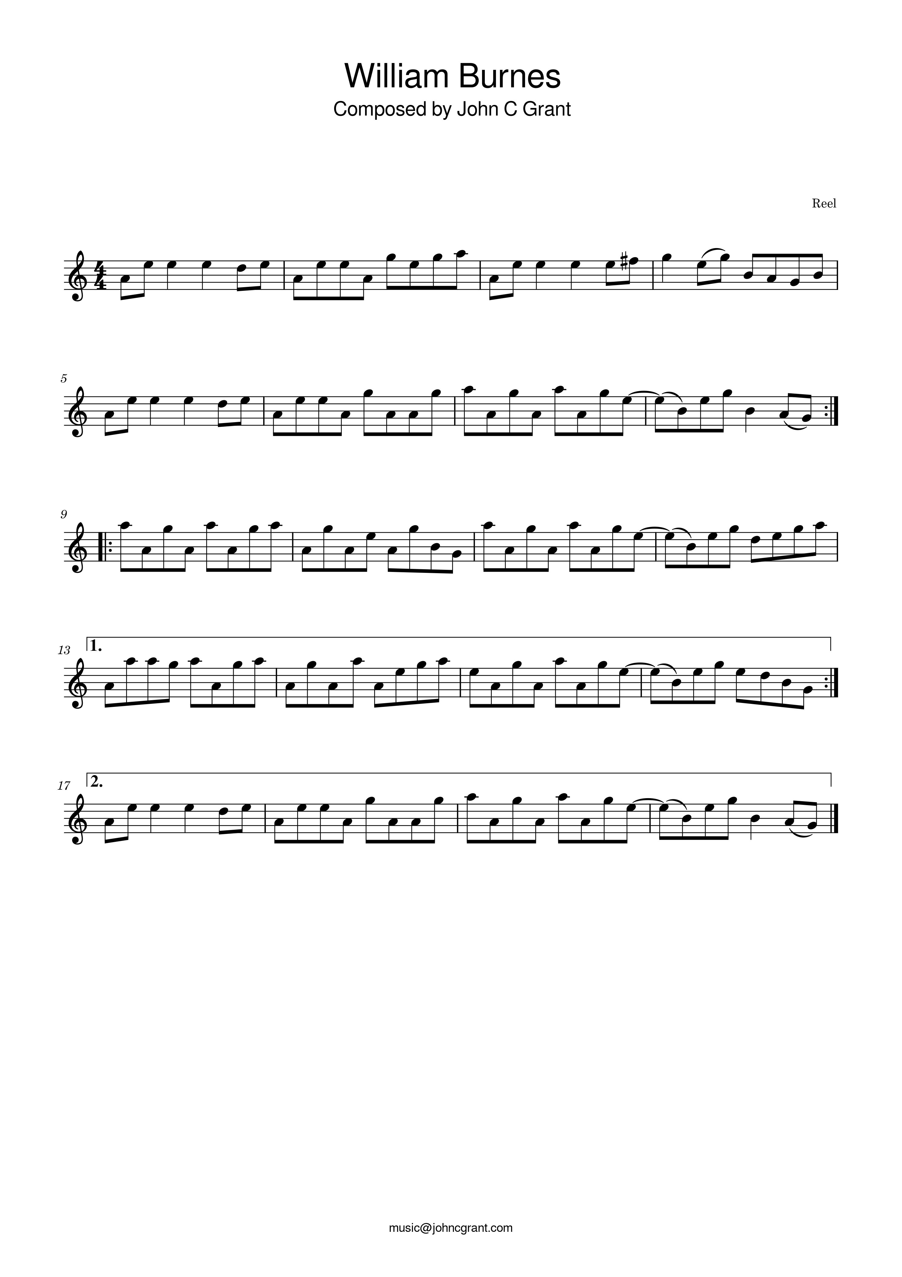 William Burnes - Composed by John C Grant (https://johncgrant.com). Traditional composer from Kilmarnock, Ayrshire, Scotland.