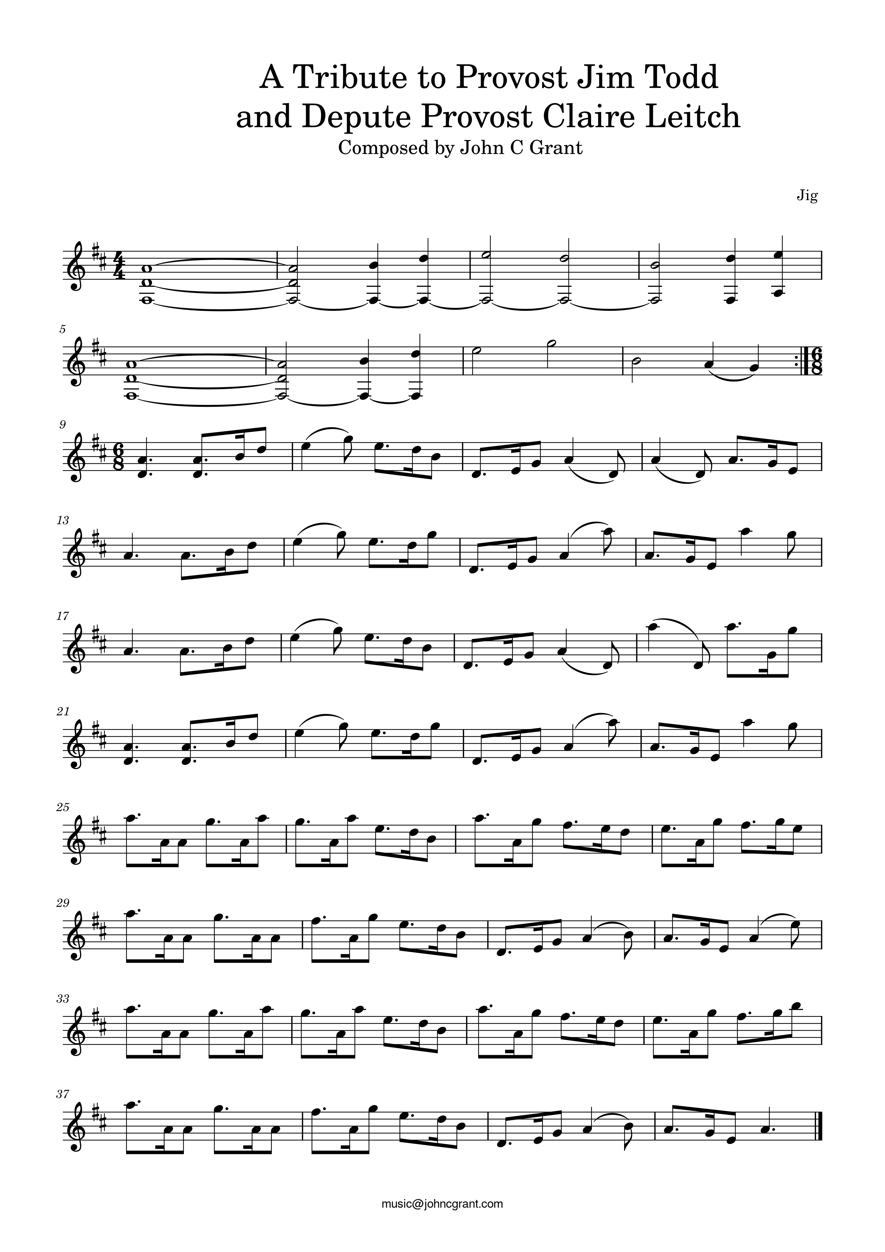 A Tribute to Provost Jim Todd and Depute Provost Claire Leitch - Composed by John C Grant (https://johncgrant.com). Traditional composer from Kilmarnock, Ayrshire, Scotland.