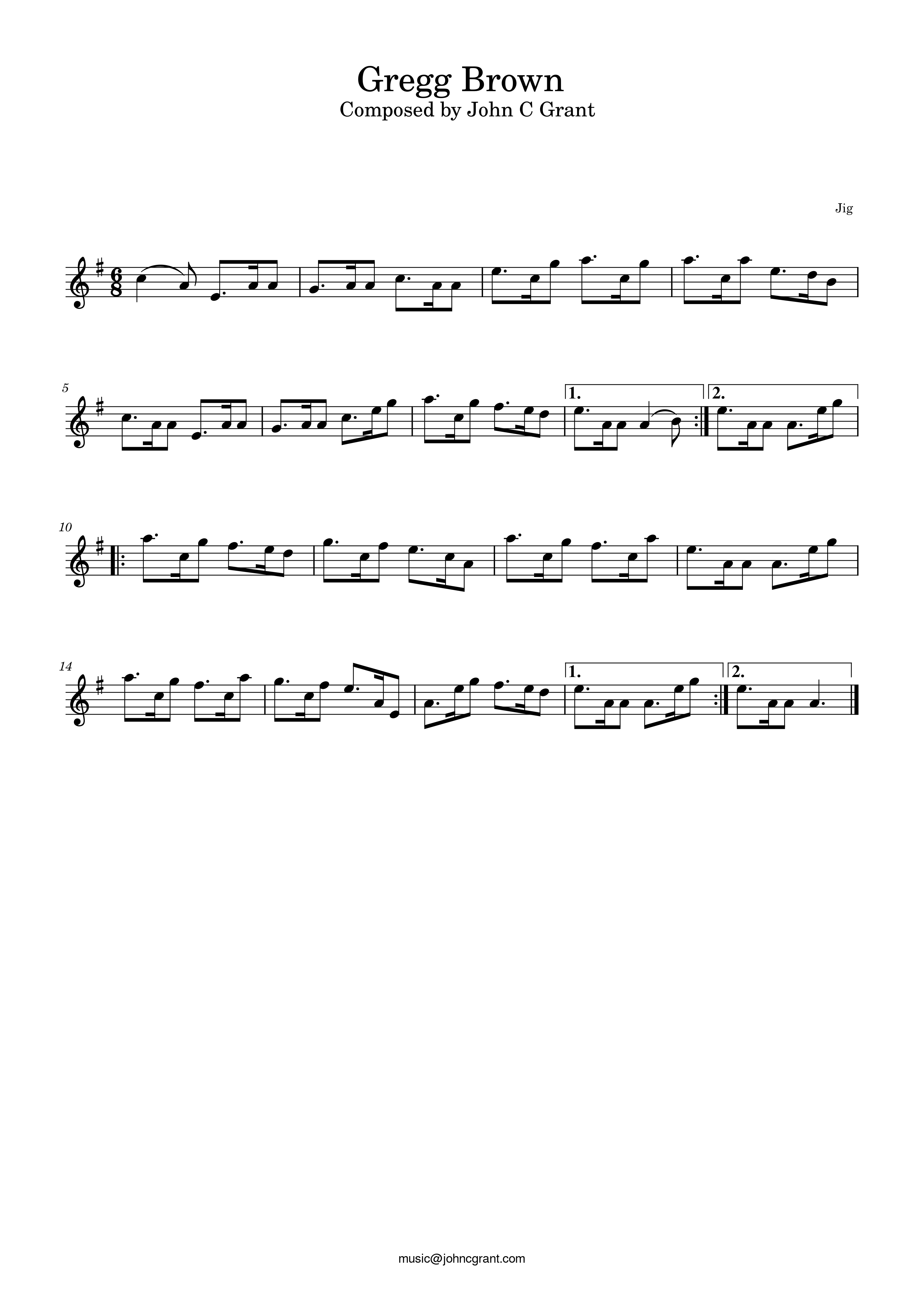 Gregg Brown - Composed by John C Grant (https://johncgrant.com). Traditional composer from Kilmarnock, Ayrshire, Scotland.