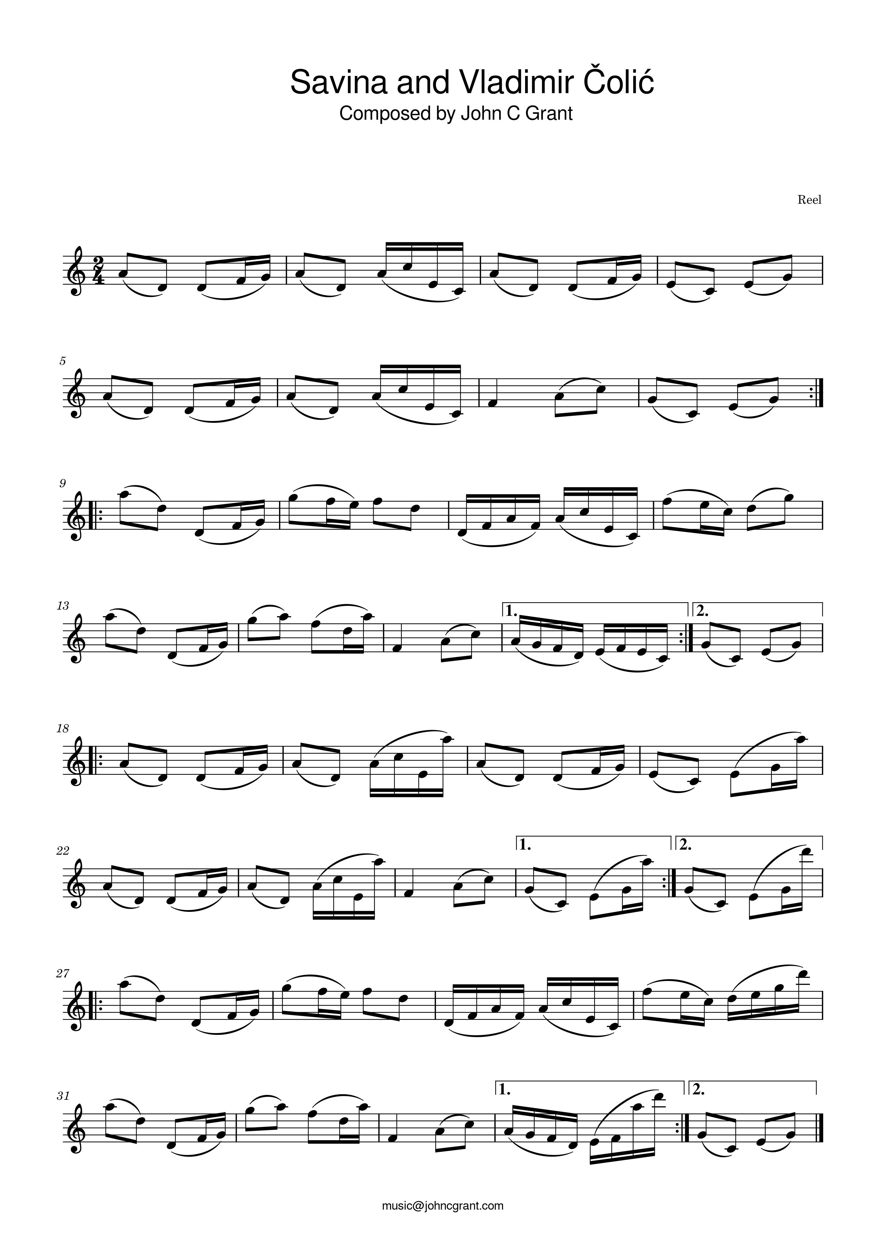 Savina and Vladimir Čolić - Composed by John C Grant (https://johncgrant.com). Traditional composer from Kilmarnock, Ayrshire, Scotland.